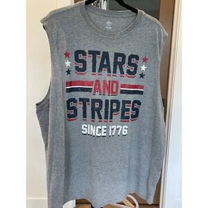 Patriotic Stars and Stripes Mens Since 1776 Tank Top‎ Mens Gray XL